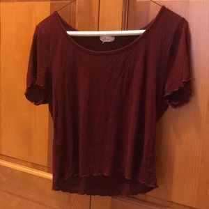 Maroon Frilled Crop Top